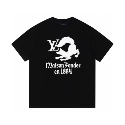 Replica Designer Louis Vuitton Men'S And Women'S Casual Cartoon Fox Print Short-Sleeved T-Shirt