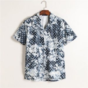 Replica Designer Louis Vuitton Men'S Short Sleeve Printed Shirt