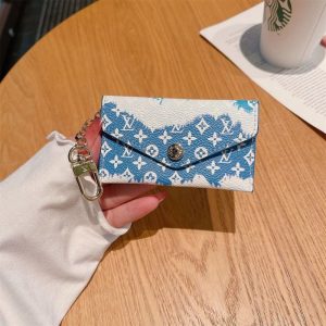Replica Designer Louis Vuitton Multicolor Multi-Functional Card Holder Portable Metal Hanging Chain