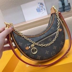 Replica Designer Louis Vuitton Retro Flower Printing Medieval Moon Bag
