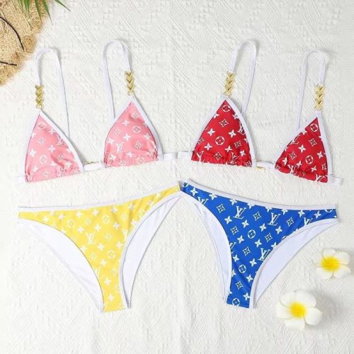 Replica Designer Louis Vuitton Sexy Letter Print Bikini Set