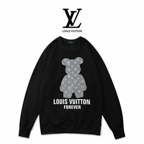 Replica Designer Louis Vuitton Simple Bear Print Crew Neck Loose Sweatshirt