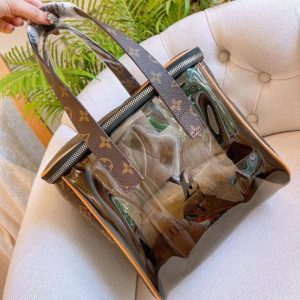 Replica Designer Louis Vuitton Simple Large Capacity Waterproof Transparent Tote Bag