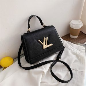 Replica Designer Louis Vuitton Simple Metal Letter Large Capacity Shoulder Bag