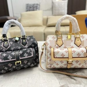 Replica Designer Louis Vuitton Simple Printing One Shoulder Boston Bag