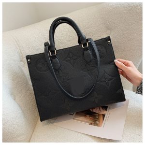 Replica Designer Louis Vuitton Simple Solid Color Embossed PU Tote Bag