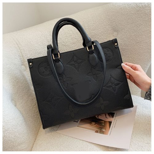 Replica Designer Louis Vuitton Simple Solid Color Embossed PU Tote Bag