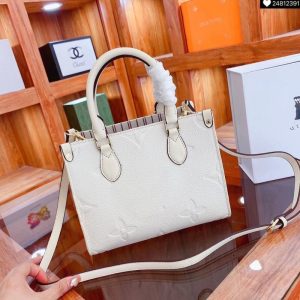 Replica Designer Louis Vuitton Simple Solid Color Embossed Shoulder Tote Bag