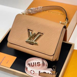 Replica Designer Louis Vuitton Simple Twist Water Ripple Twist Lock Large Capacity Portable Wide Shoulder Strap Shoulder Bag