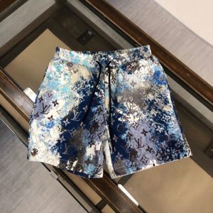 Replica Designer Louis Vuitton Stylish Tie Dye Print Loose Beach Shorts