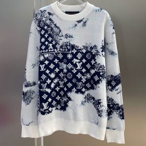 Replica Designer Louis Vuitton Tie-Dye Color Matching Personality Irregular Loose Knitted Top