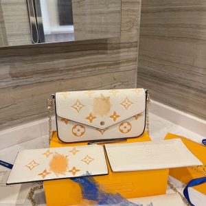 Replica Designer Louis Vuitton Trendy Gradient Embossed Chain Shoulder Bag