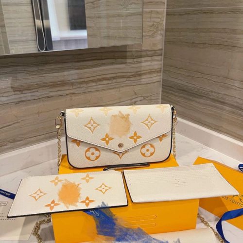 Replica Designer Louis Vuitton Trendy Gradient Embossed Chain Shoulder Bag