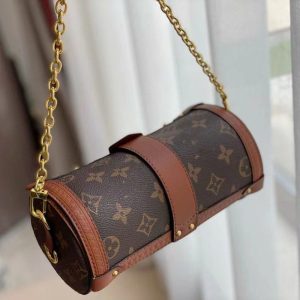 Replica Designer Louis Vuitton Vintage Cylindrical Alphabet Print Chain Bag