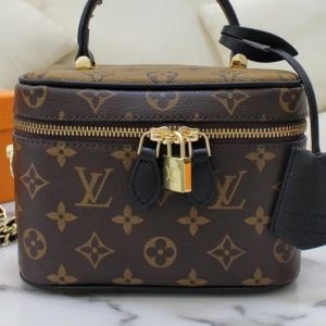 Replica Designer Louis Vuitton Vintage Letter Print Large Capacity Cosmetic Bag