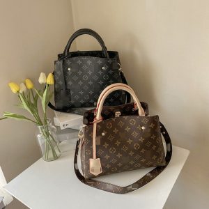 Replica Designer Louis Vuitton Vintage Letter Print Large Capacity Shoulder Tote Bag