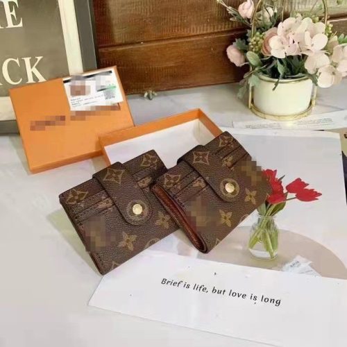 Replica Designer Louis Vuitton Vintage Letter Print Mini Wallet