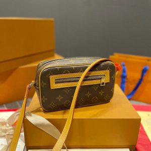 Replica Designer Louis Vuitton Vintage Print Contrast Shoulder Bag