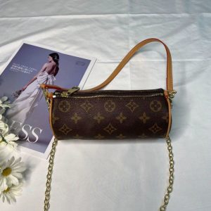 Replica Designer Louis Vuitton Vintage Print Cylinder Armpit Bag