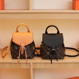 Replica Designer Louis Vuitton Vintage Print Drawstring Backpack Bucket Bag