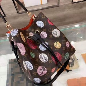 Replica Designer Louis Vuitton Vintage Print Large Capacity Bucket Bag