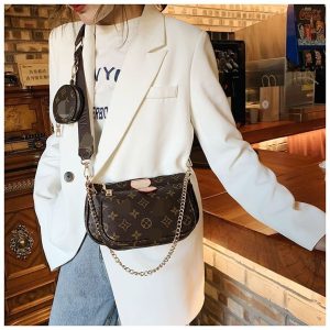 Replica Designer Louis Vuitton Vintage-Print Large-Capacity Shoulder Bag