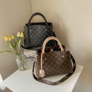 Replica Designer Louis Vuitton Vintage-Print Large-Capacity Shoulder Tote