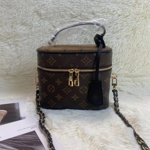 Replica Designer Louis Vuitton Vintage-Print Large-Capacity Zippered Shoulder Bag