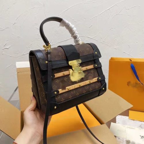 Replica Designer Louis Vuitton Vintage-Print Leather Shoulder Bag