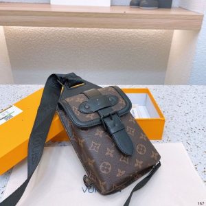 Replica Designer Louis Vuitton Vintage Print Panelled Crossbody Bag