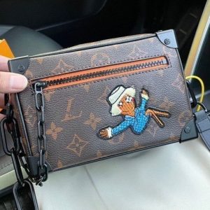 Replica Designer Louis Vuitton Vintage Print Square Shoulder Bag