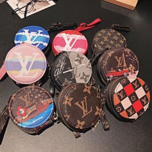 Replica Designer Louis Vuitton Vintage Print Zip Headphone Storage Bag