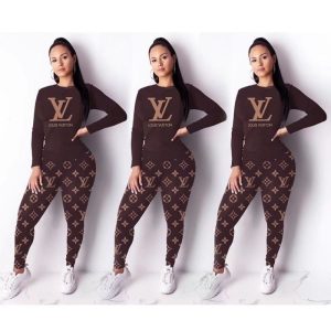 Replica Designer Louis Vuitton Woman Printing And Dyeing Two-Piece Sets
