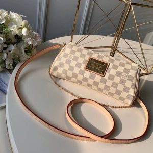 Replica Designer Louis Vuitton Women All-Match Fashion Grid Pattern Chain One Shoulder Small Square Bag