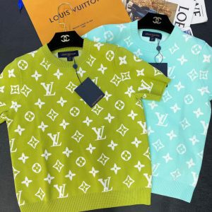 Replica Designer Louis Vuitton Women Fashion Colorblock Jacquard Knitted Top