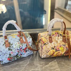 Replica Designer Louis Vuitton Women Fashion Flower Printing All-Match Shoulder Bag