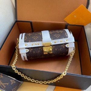 Replica Designer Louis Vuitton Women Fashion Flower Printing Simple Splicing Messenger Bag