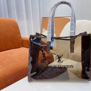 Replica Designer Louis Vuitton Women Fashion Printing Transparent Waterproof Cosmetic Bag