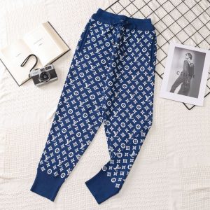 Replica Designer Louis Vuitton Women Jacquard Knitted Slim Leggings