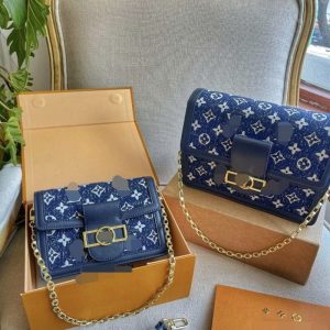 Replica Designer Louis Vuitton Women Retro Flower Printing All-Match Messenger Bag