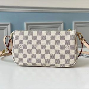 Replica Designer Louis Vuitton Women Simple Grid Flower Printing Large Capacity Underarm Bags