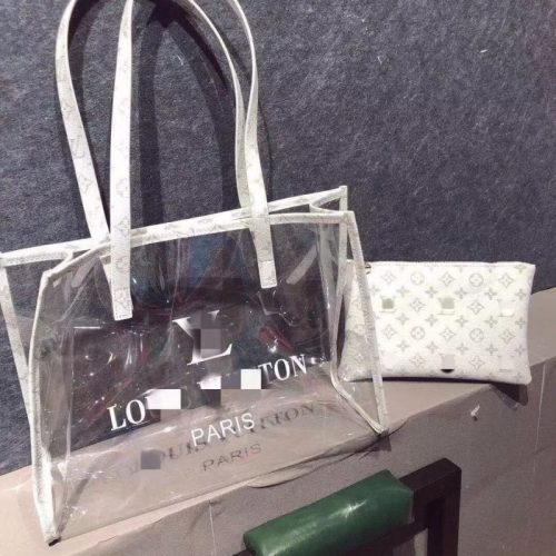 Replica Designer Louis Vuitton Women Simple Printing Transparent Shoulder Jelly Bag
