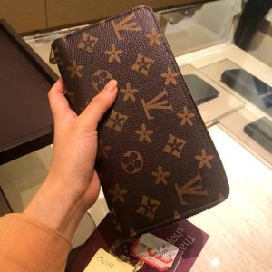 Replica Designer Louis Vuitton Women Vintage Leather Long Wallet