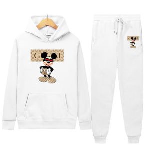 Replica Designer Men Women Sports Leisure Mouse Letter Print Hoodie Set