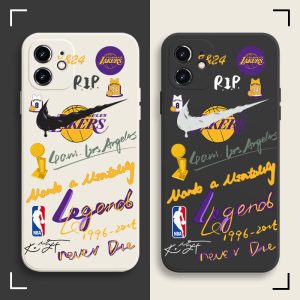 Replica Designer Nike Right-Angle Edge Basketball Graffiti Silicone Mobile Phone Case