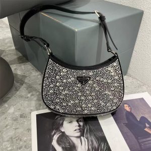 Replica Designer Prada Autumn And Winter Imitation Edition Diamond Starry Shoulder Hand-Held Bag