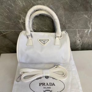 Replica Designer Prada Boston Nylon Cloth Pillow Bag
