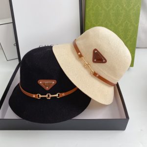 Replica Designer Prada Breathable Linen Dome Fisherman Hat