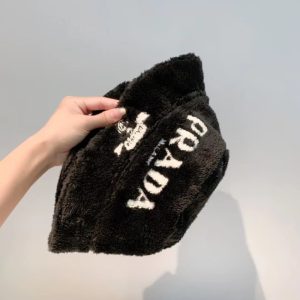 Replica Designer Prada Bucket Autumn And Winter Warm Letters Solid Color Hat