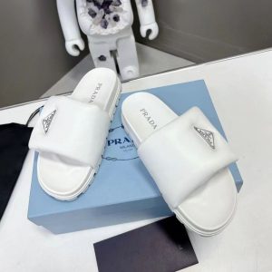 Replica Designer Prada Casual Platform Velcro Slippers